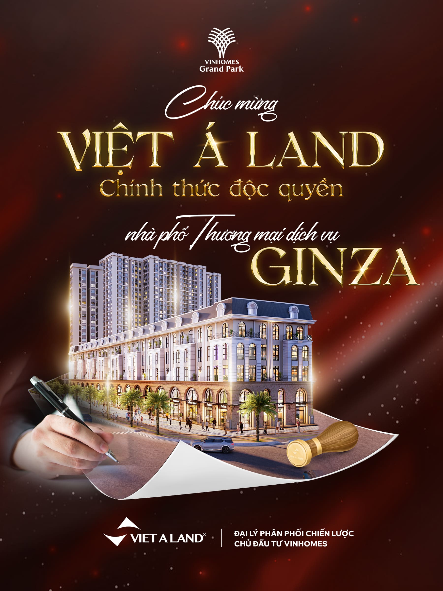 Việt Á Land độc quyền khu shop TMDV Ginza tại Vinhomes Grand Park 