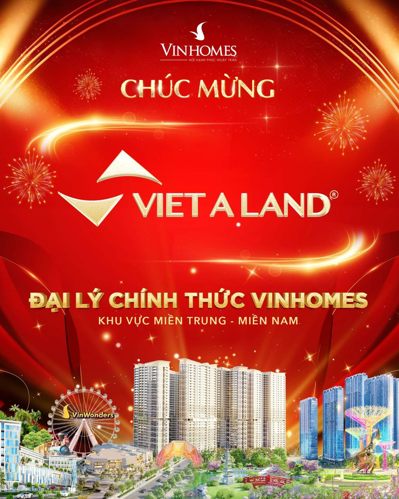 Việt Á Land - Đại lý Phân Phối Chính Thức Vinhomes khu vực Miền Trung - Miền Nam 2024