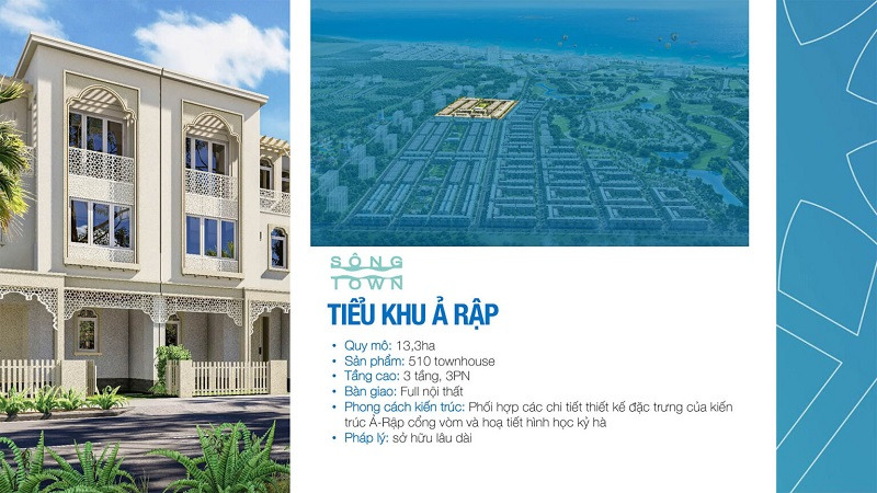 Thông tin tổng quan tiểu khu Ả Rập Sông Town Thông tin tổng quan tiểu khu Ả Rập Sông Town