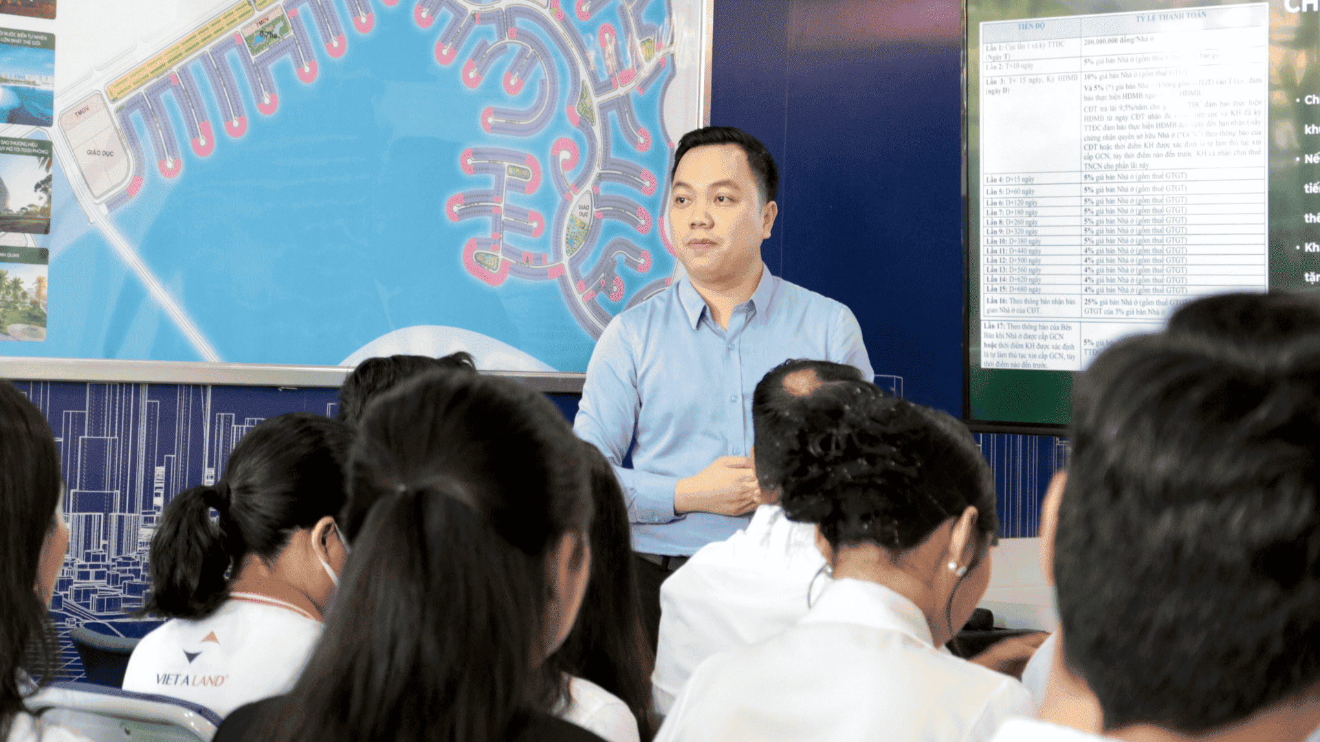 VIỆT Á LAND | CSBH VÀ KẾ HOẠCH TRIỂN KHAI DỰ ÁN 1 Ban Lãnh Đạo trực tiếp đào tạo đội ngũ Kinh Doanh Việt Á Land